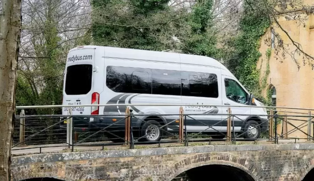 Readybus coach on bridge