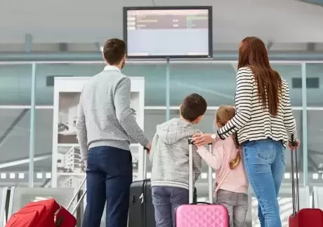 Family at airport